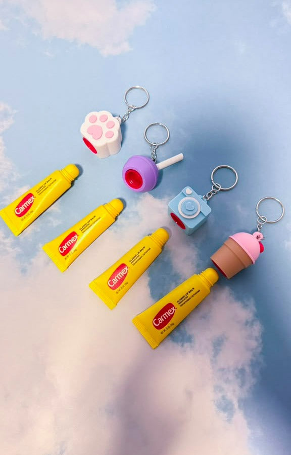 Lip Balm Holder Keychain Set – 4 Pack