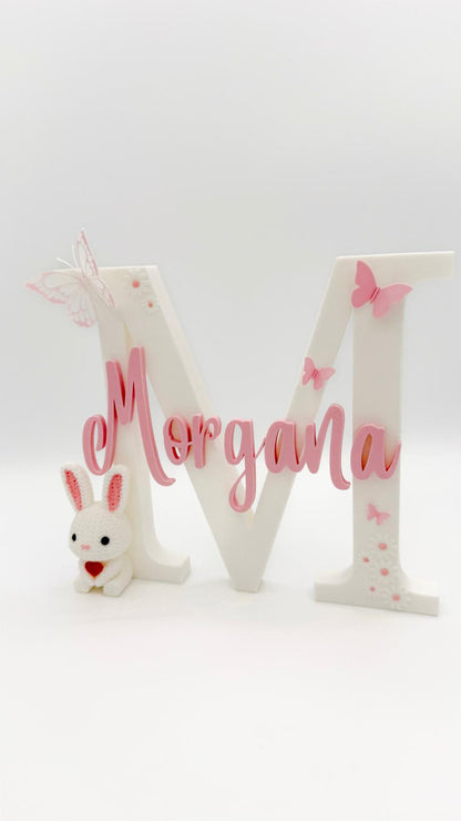 Decorative Letter | Bunny and Butterfly Theme