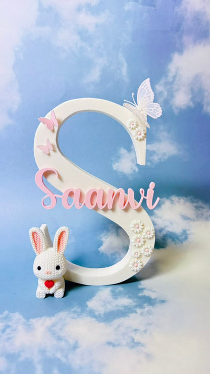 Decorative Letter | Bunny and Butterfly Theme
