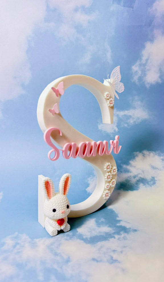 Decorative Letter | Bunny and Butterfly Theme